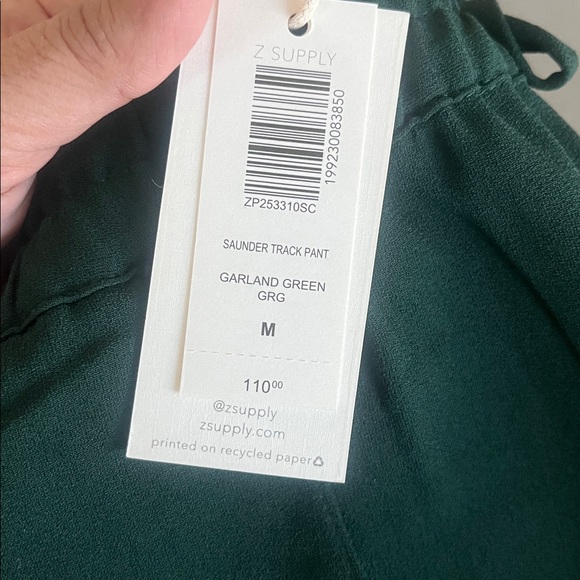 NWT Z Supply Saunder Track Pant in Garland Green - Picture 6 of 6